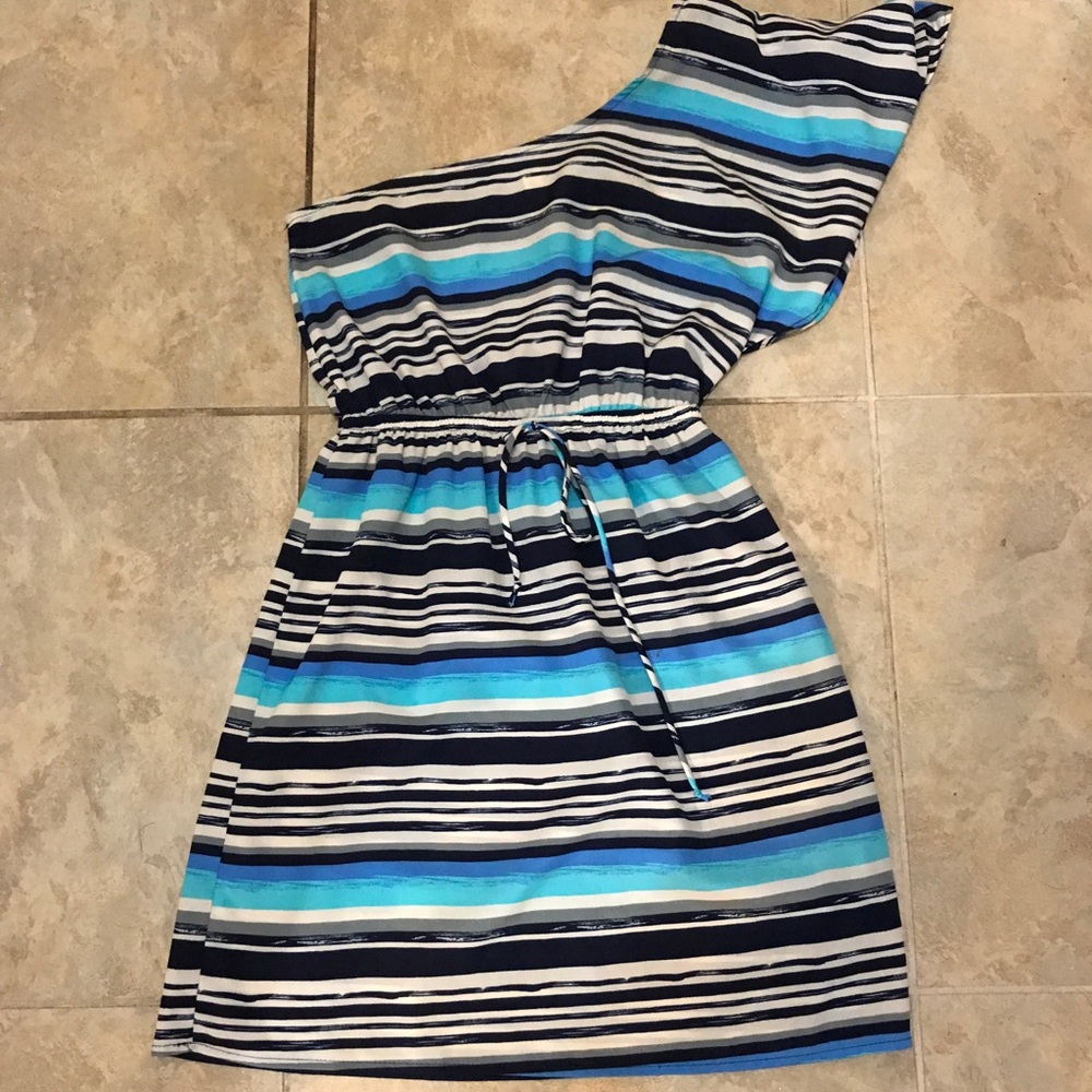 Blue One Shoulder Dress